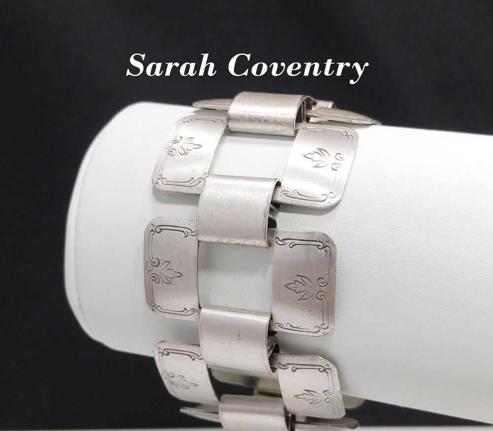 Vintage Sarah Coventry Bracelet, "Melody" Design, Silver Tone, 1970s Jewelry